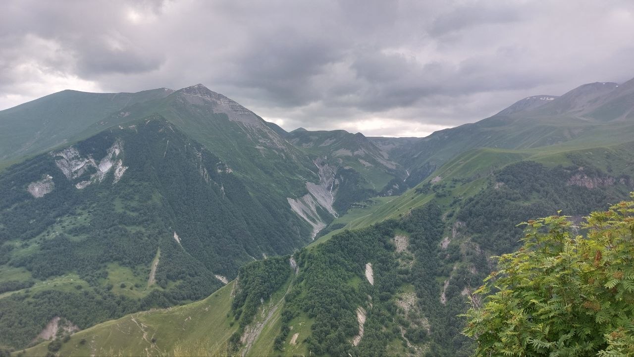The view from the Russo-Georgian Friendship monument near Kazbegi